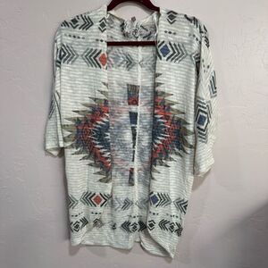 Mauve Aztec Mesh Cardigan
